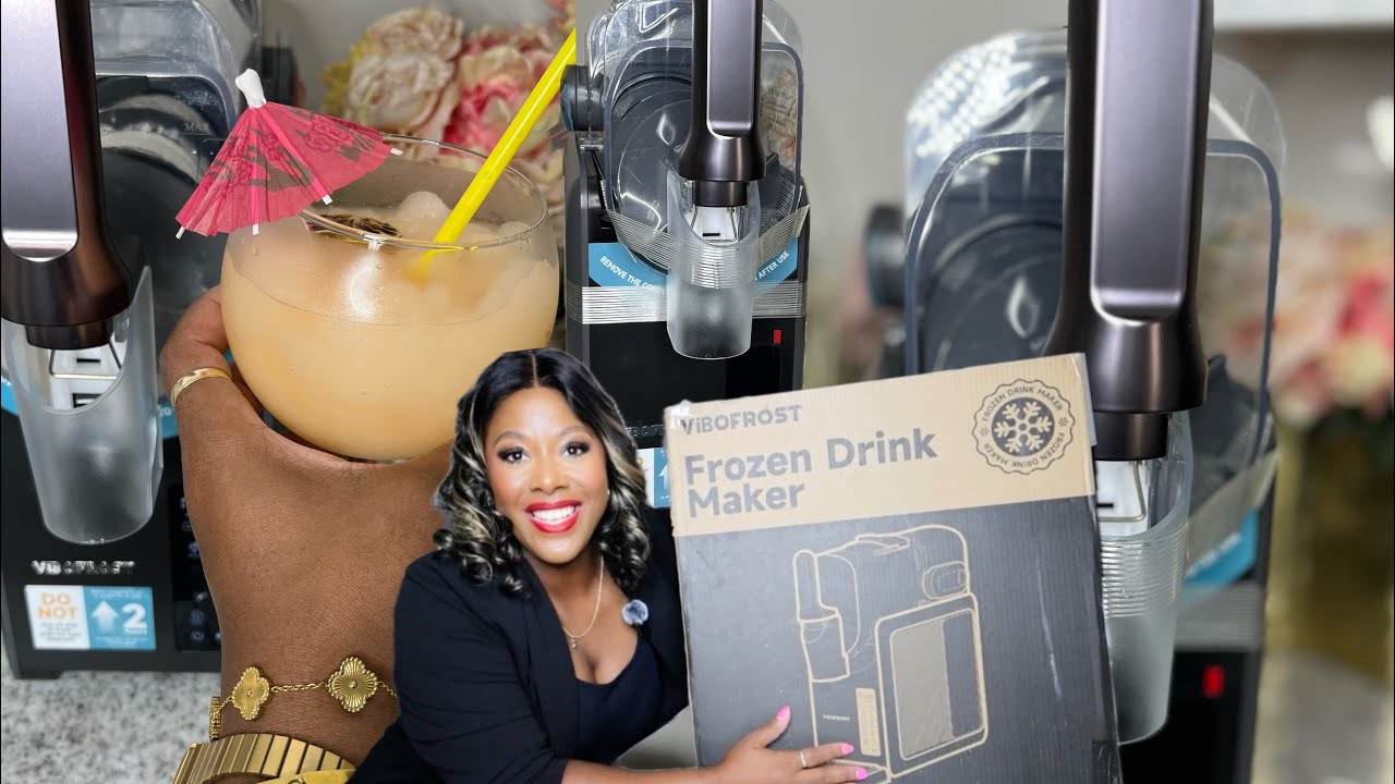 I Tried The ViboFrost Slushie Maker!! | Amazon Slushie Maker | Frozen Peach Lemonade