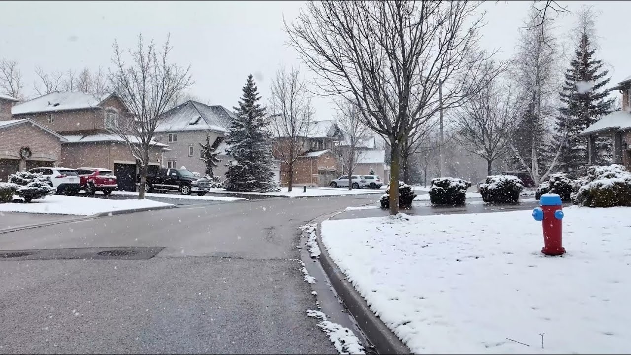 Spring Snow Walk in Toronto Suburbs