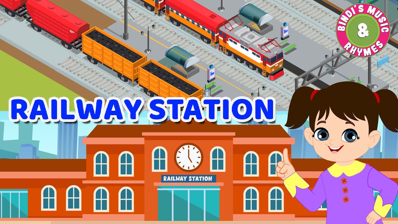 Railway Station | Down at the Station Nursery Rhyme for kids | Bindi's Music & Rhymes
