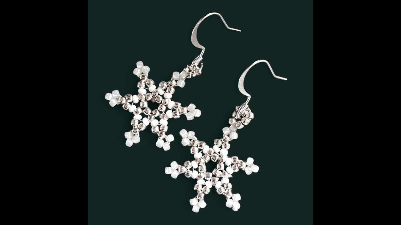 DIY Beaded Snowflake Earrings Tutorial