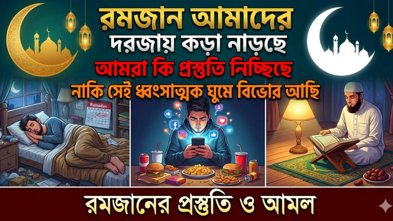 রমজান আমাদের দরজায় কড়া নাড়ছে আমরা কি প্রস্তুতি নিচ্ছিছে নাকি সেই ধ্বংসাত্মক ঘুমে বিভোর আছি |
