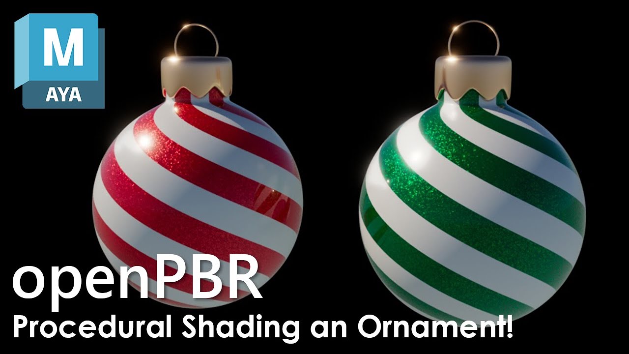 🎄Create Christmas Ornaments in Maya  Procedural Shading with OpenPBR #3d #tutorial #autodeskmaya
