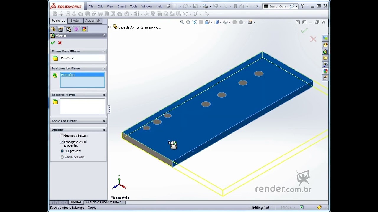 33 - Learning to Mirror Parts | SolidWorks 2013 Fundamentals