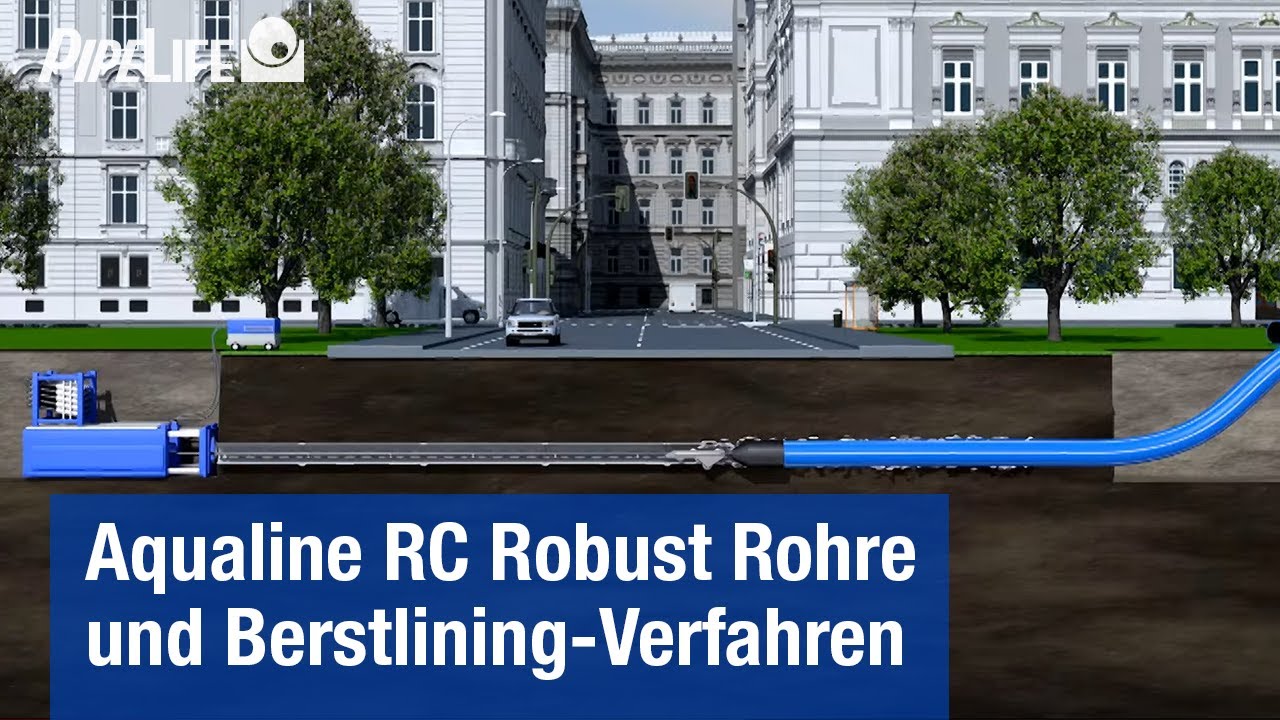 Verlegung von Aqualine RC Robust Rohren mit Berstlining-Verfahren