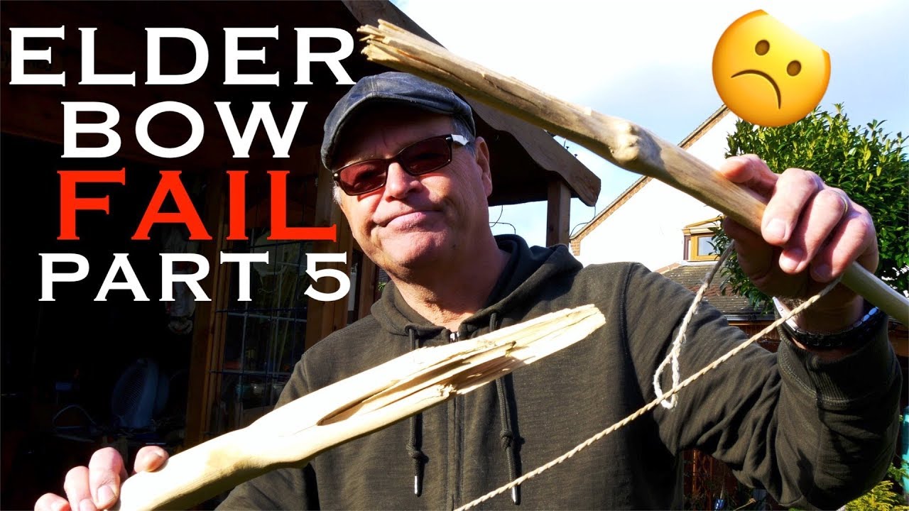 Making an Elder Bow. FAIL! Part 5. During tillering, the bow explodes.