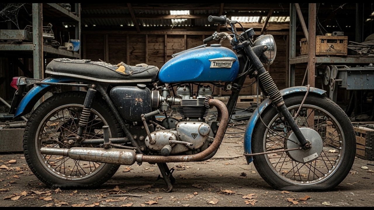 ASMR Full Restoration of Blue Triumph Bonneville T120 1966 | Complete Frame-Off Rebuild