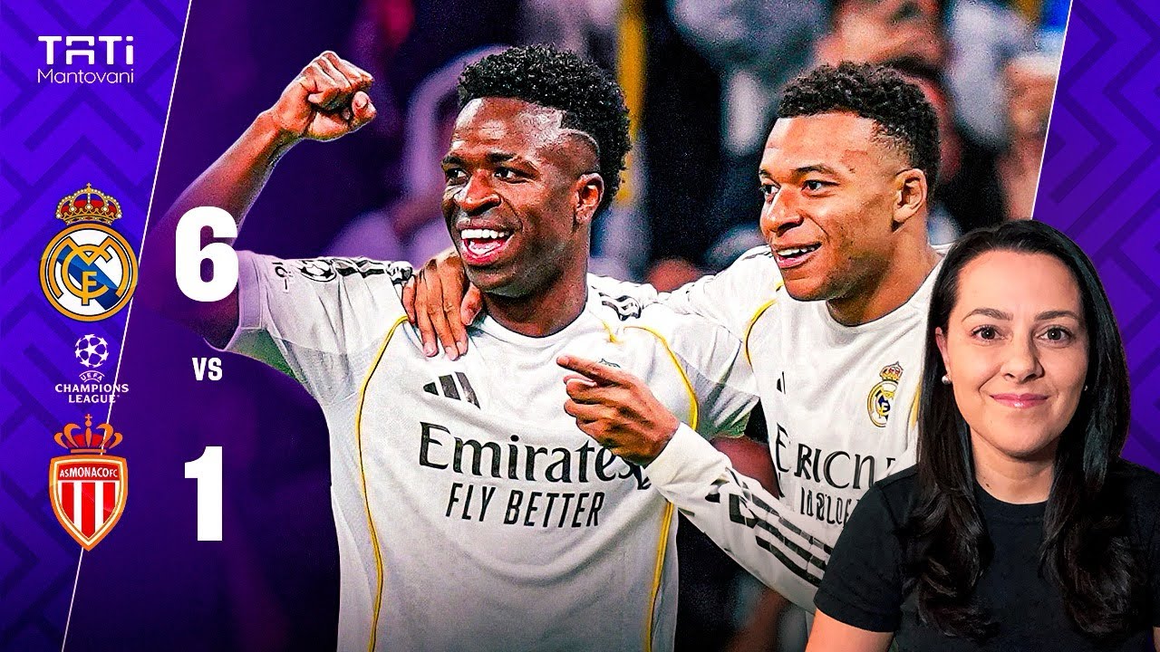 VINI JR BRILHA EM GOLEADA DO REAL MADRID NA CHAMPIONS
