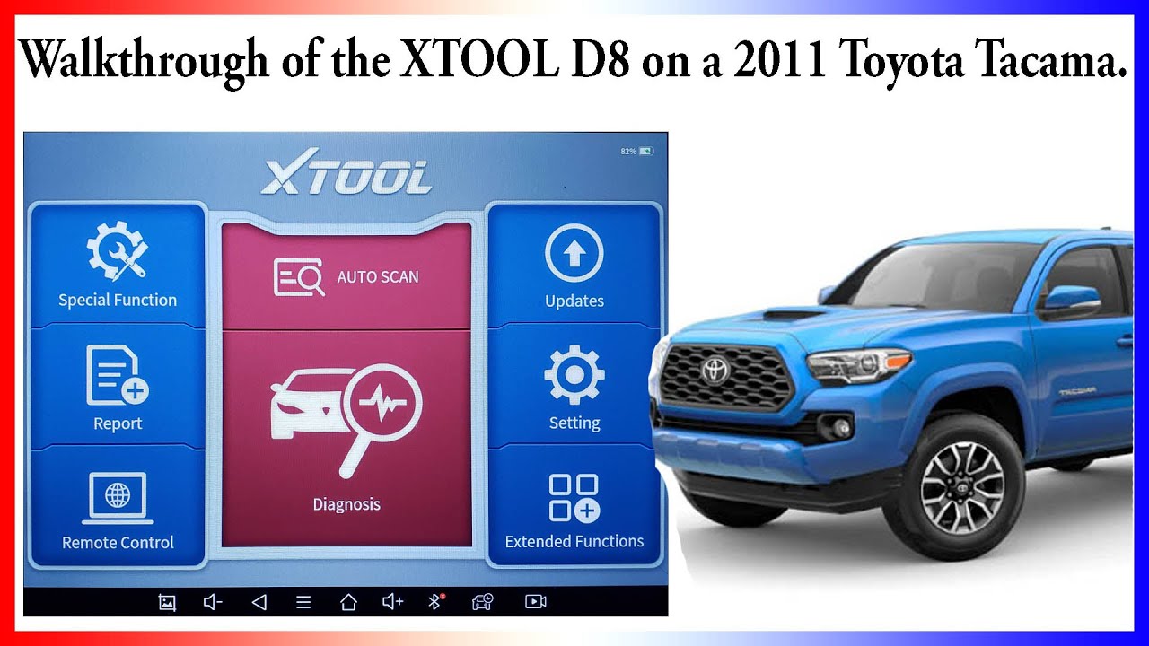 Walkthrough of the Xtool D8 on a 2011 Toyota Tacoma to see the active test and special functions.