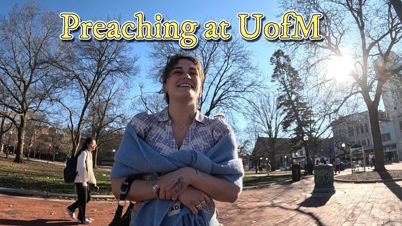 Plenty of conversations at UofM(Street Preaching)