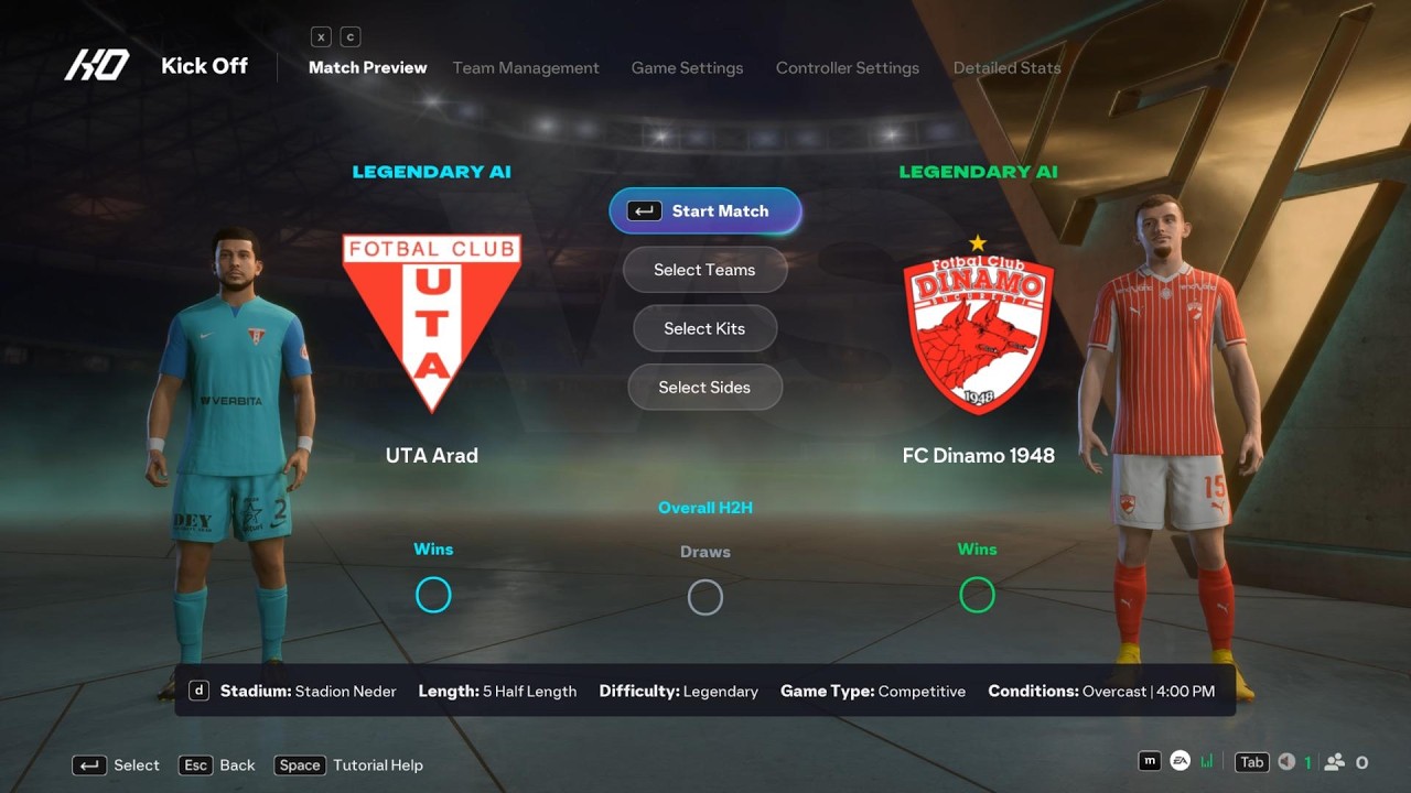UTA Arad vs Dinamo București | Superliga | EA FC 26 | Simulare