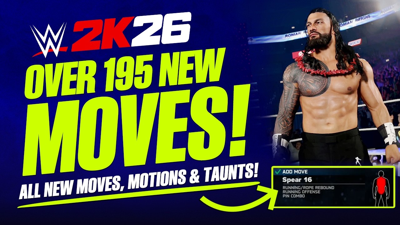 WWE 2K26 All New Moves: Over 195 New Moves & Animations! (Create a Moveset)