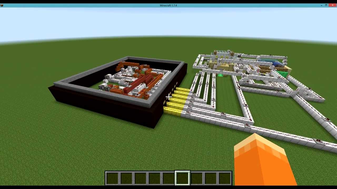 Minecraft door lock powered by 4-bit redstone processor