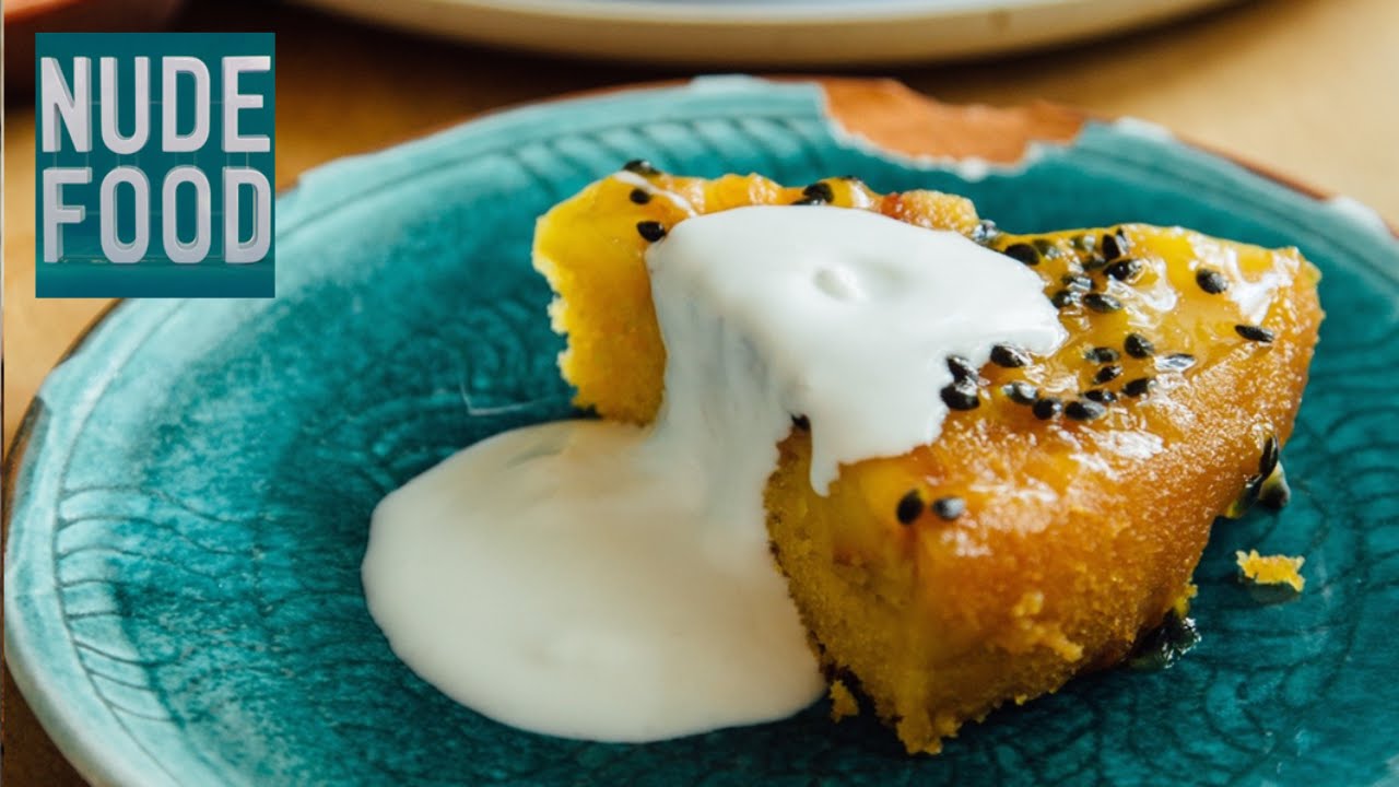 How to bake Upside-down Peach and Passionfruit Cake