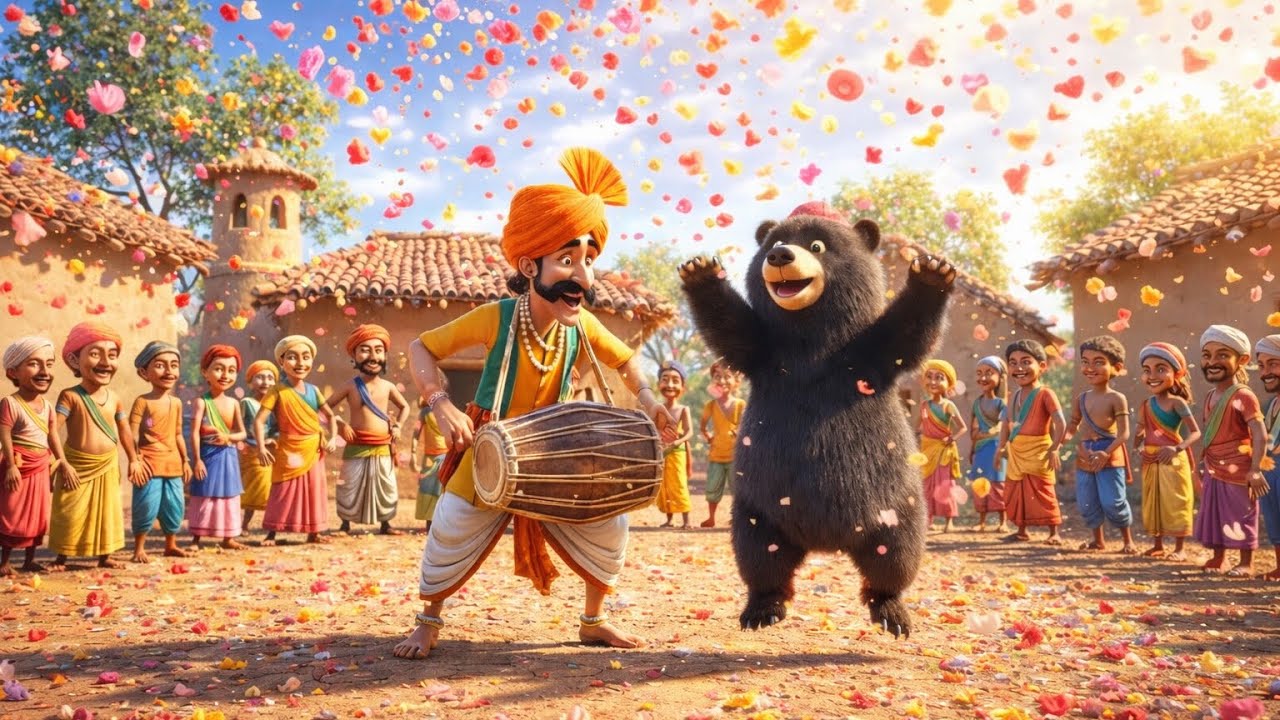 🎪 Madari Aaya, Bhalu Laya! | Funny Bear Dance Video 💃 | Desi Folk Song