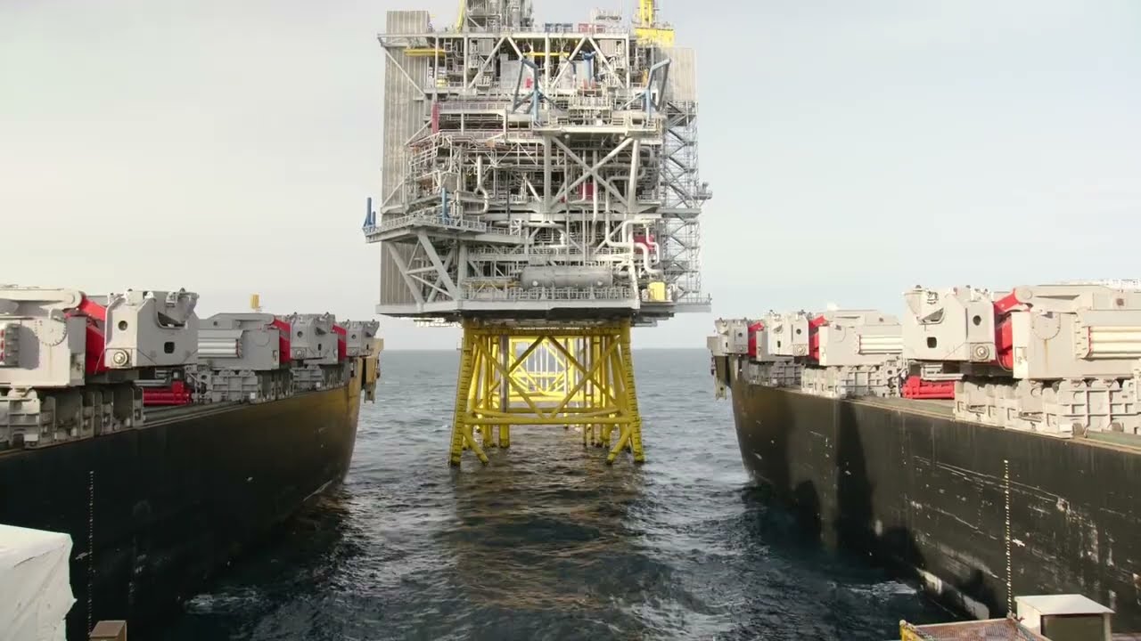 Pioneering Spirit installs the Johan Sverdrup processing platform, 16 March 2019