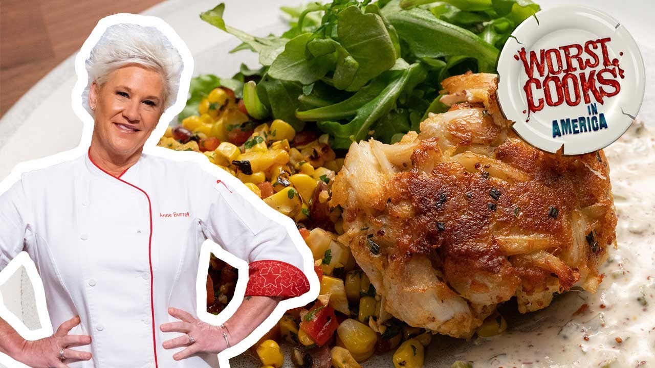 How to Make Crab Cakes with Anne Burrell | Worst Cooks in America | Food Network