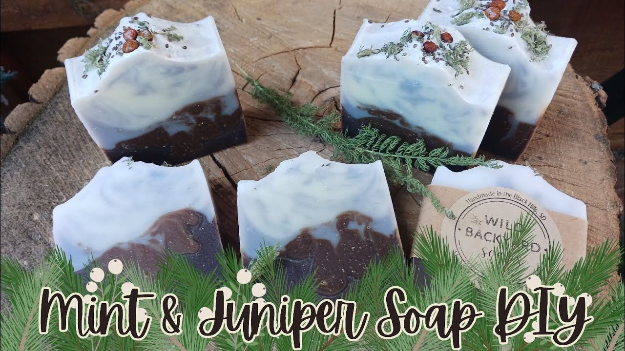 MINT & JUNIPER Cold Processed Bar Soap - Juniper & Peppermint Essential Oil Soap 