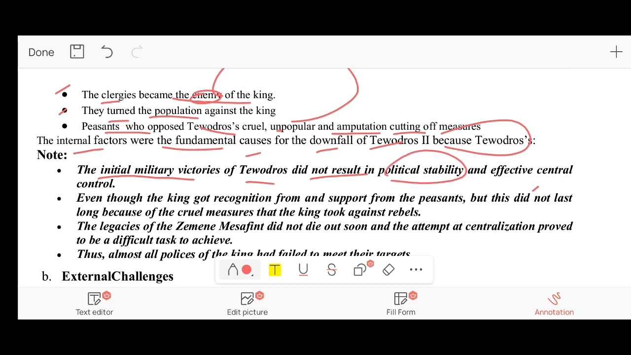 history unit 6 p~2//factors accounted the down fall of tewodros 2