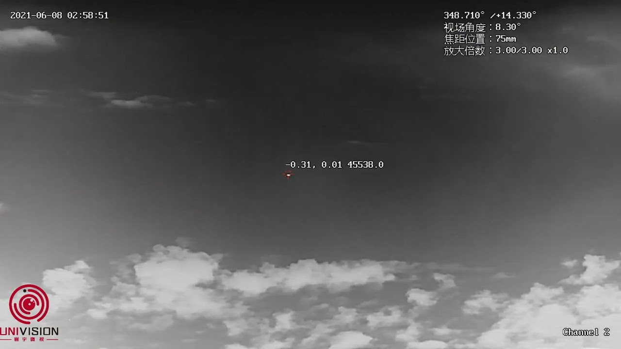 Univision Anti UAV/Drone System, EO/IR PTZ camera tracking drone.
