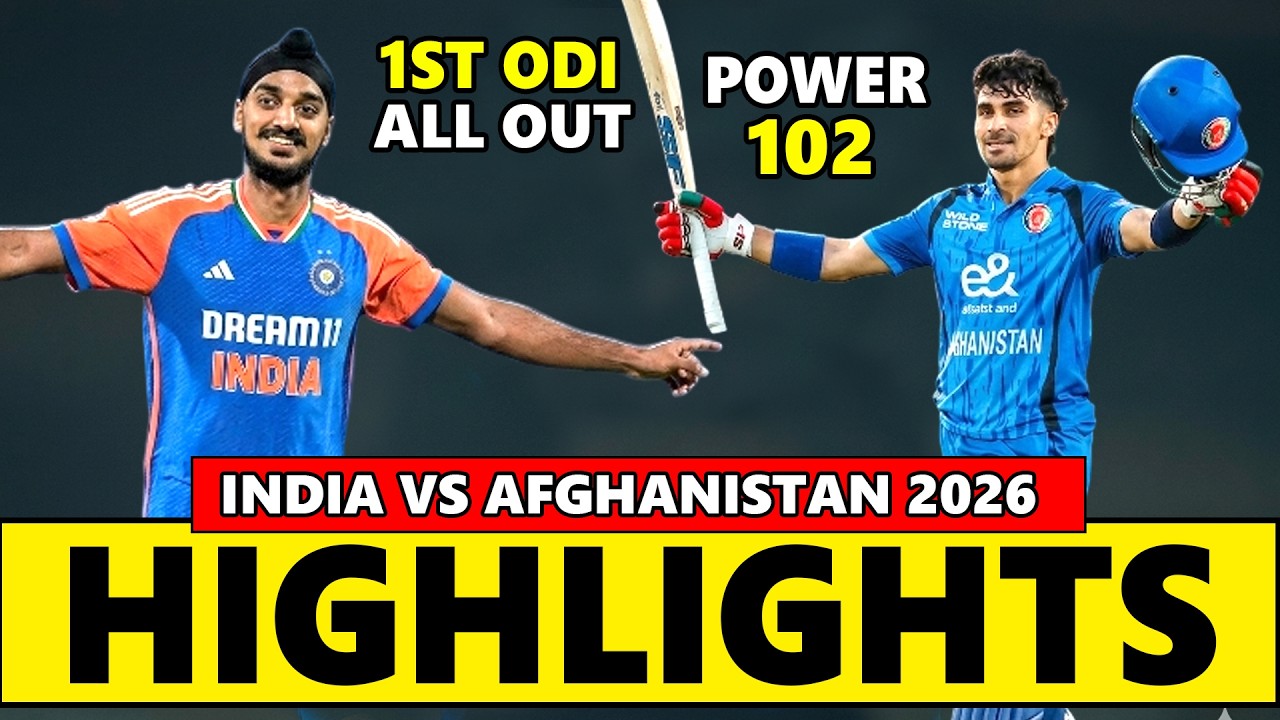 India vs Afghanistan 1st ODI Match Highlights 2026 | Gurbaz Century Highlights