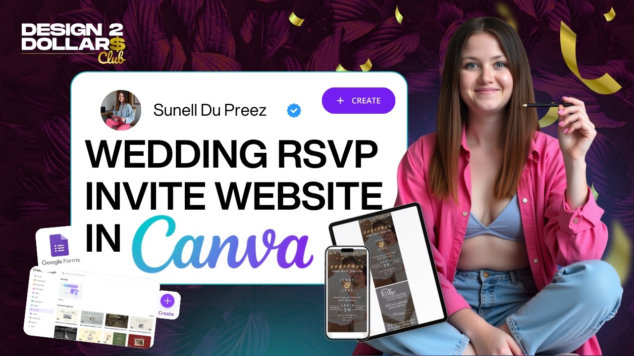 Создайте сайт для подтверждения присутствия на свадьбе в Canva + встройте формы Google | Design2D...