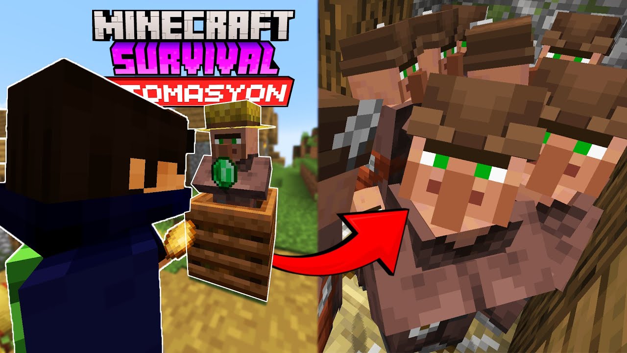KÖYLÜ ÇOĞALTMA | Minecraft Survival Otomasyon #02