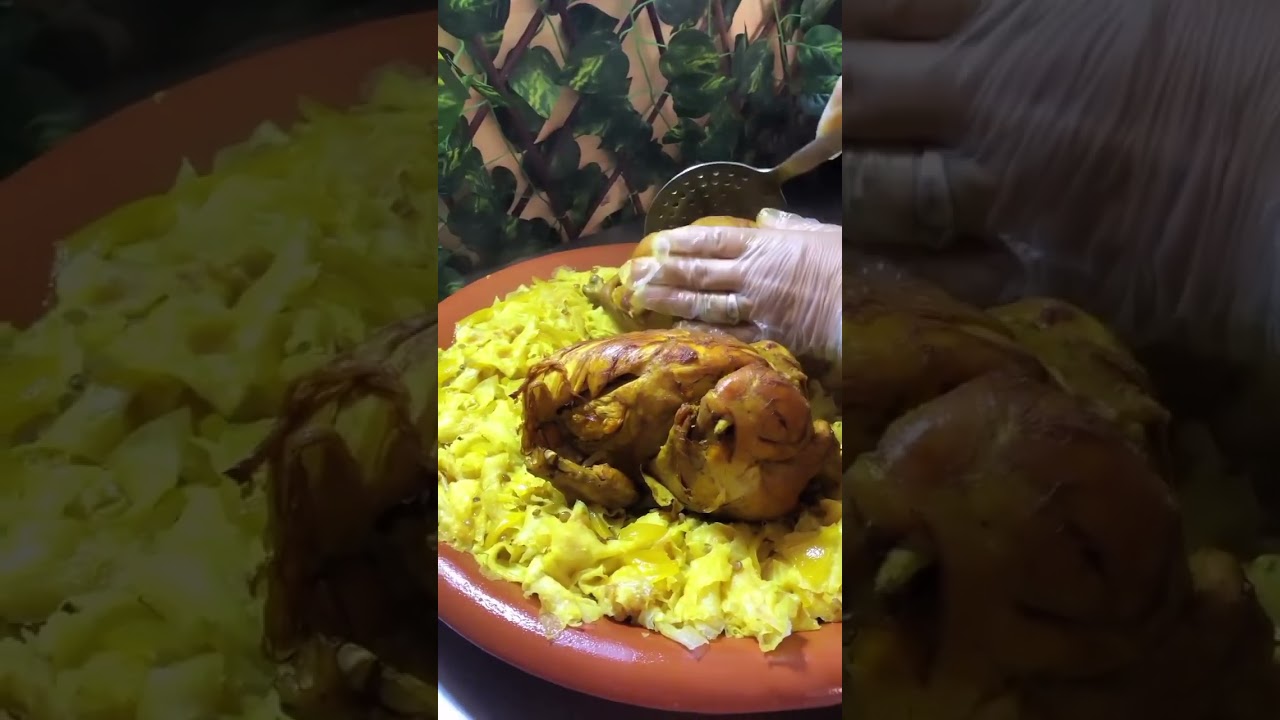Rfissa is a Moroccan dish. lentils, and onions served on  shredded msemen, trid pastry or bread.