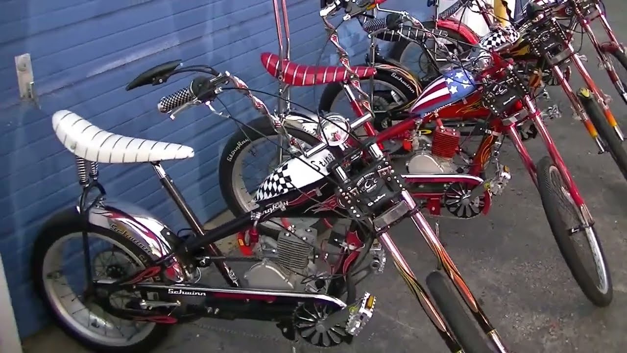 Four Motorized OCC Schwinn Stingray Bikes