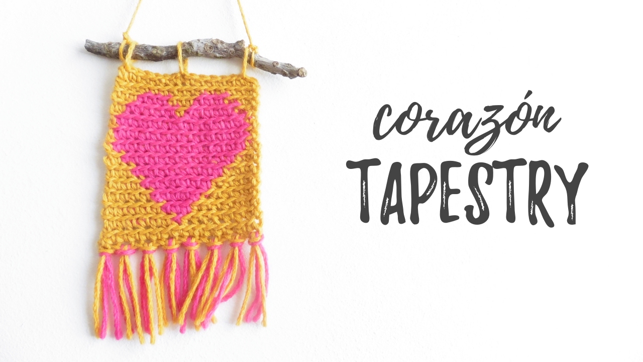 CORAZÓN en crochet TAPESTRY | tutorial PASO A PASO | Ahuyama Crochet