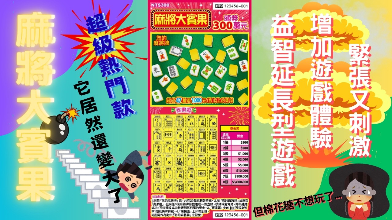 2026 Taiwan Lottery Scratch-off - Mahjong Bingo (Puzzle-style extended play Mahjong puzzle game)
