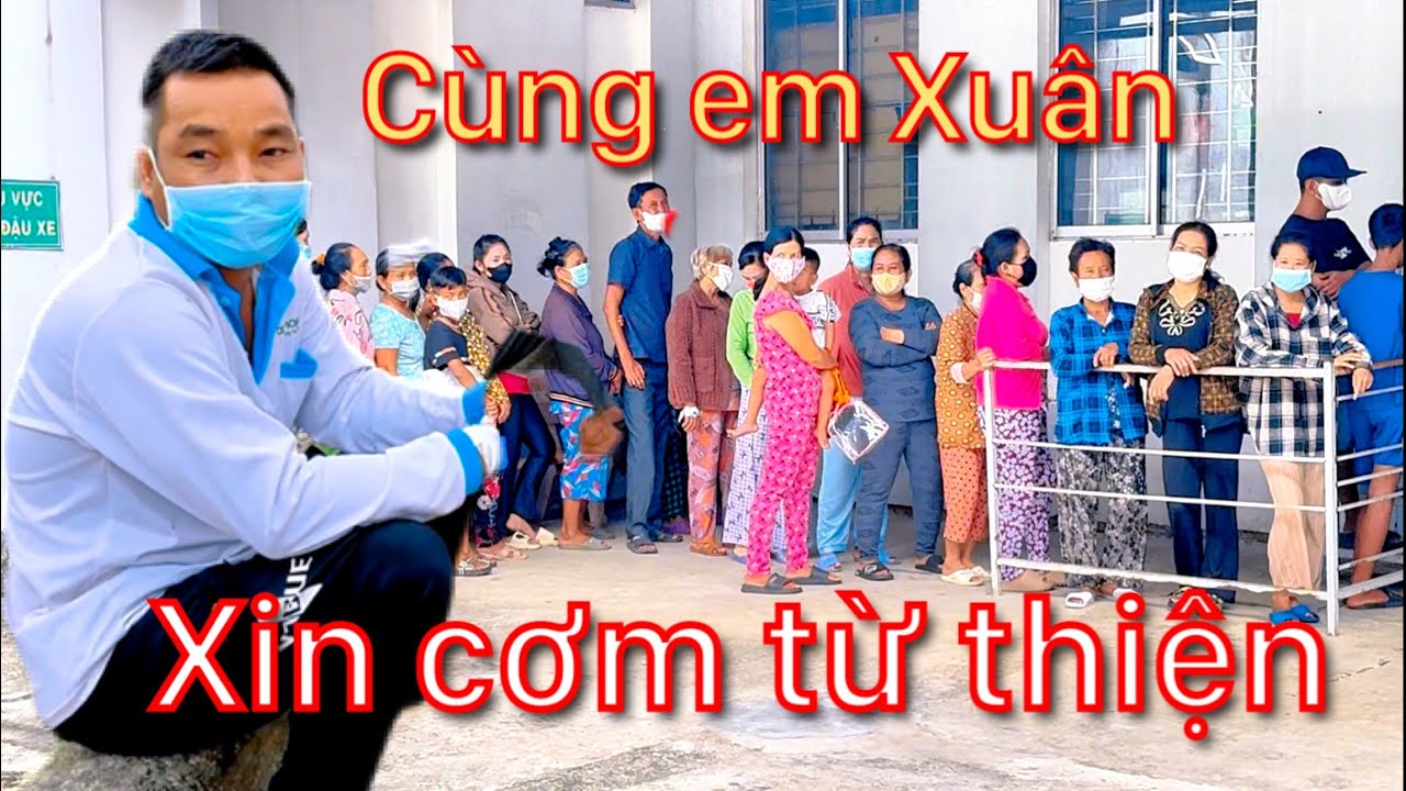 Hôm nay thầy trò Xuân cùng nhau đi xin cơm từ thiện tới chỗ ai thấy cũng xót thương 