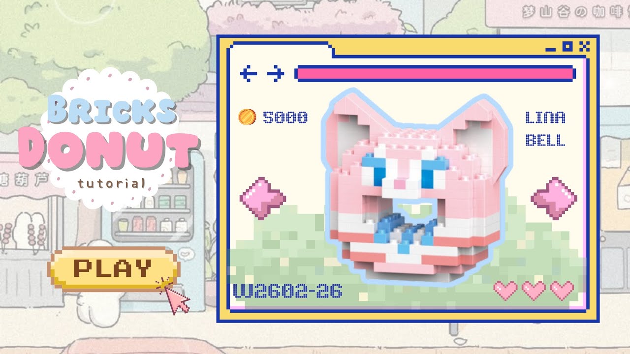 ꒰ Bricks Donat Tutorial ꒱ How to Build Bricks Donut Lina Bell W2602-26 🦊💗🍭