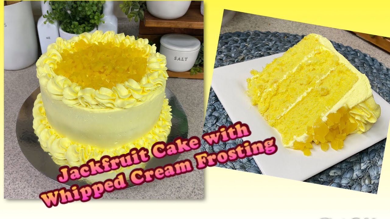Jackfruit Cake with Whipped Cream Frosting #jackfruit #jackfruitcake #langka
