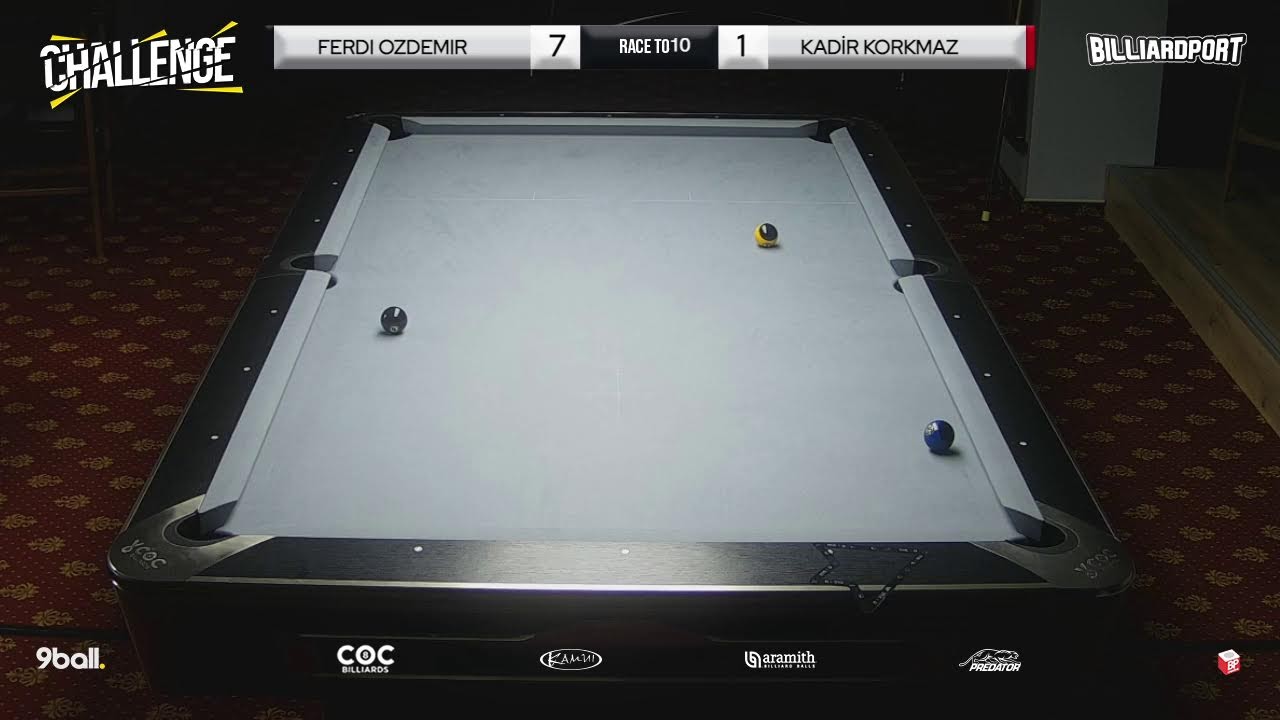 BilliardPort Challenge Match:Ferdi Ozdemir vs Kadir Korkmaz (9 Ball,RaceTo:11,Winner Break)