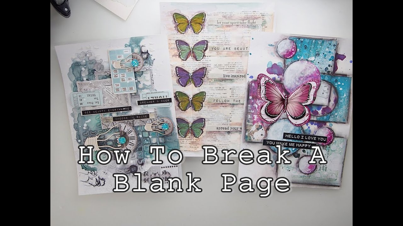 How to Break A Blank Page Mixed Media Art Journaling part4 ♡ Maremi's Small Art ♡