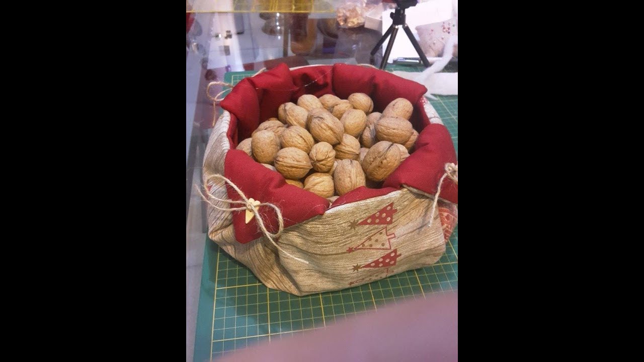 CESTINO FACILISSMO / Portapanettone porta frutta secca  /Cestino tutorial Cucito Creativo