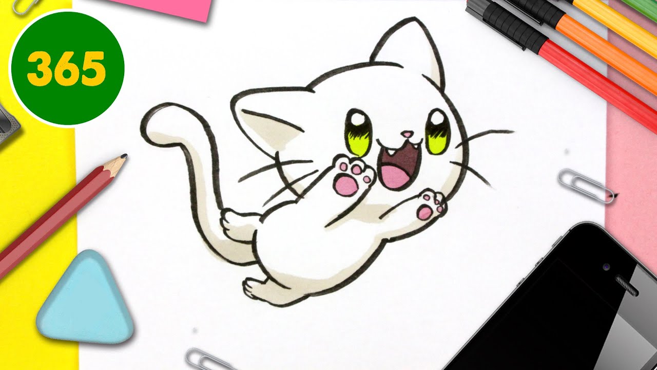 comment dessiner CHATON KAWAII 💖 Chat kawaii 💖 dessins kawaii faciles
