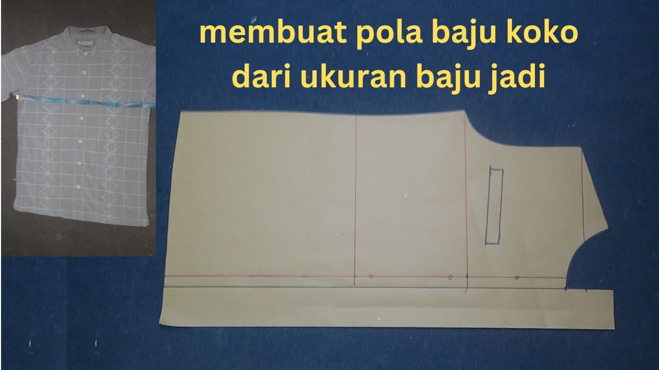 cara membuat pola baju koko dari ukuran baju jadi