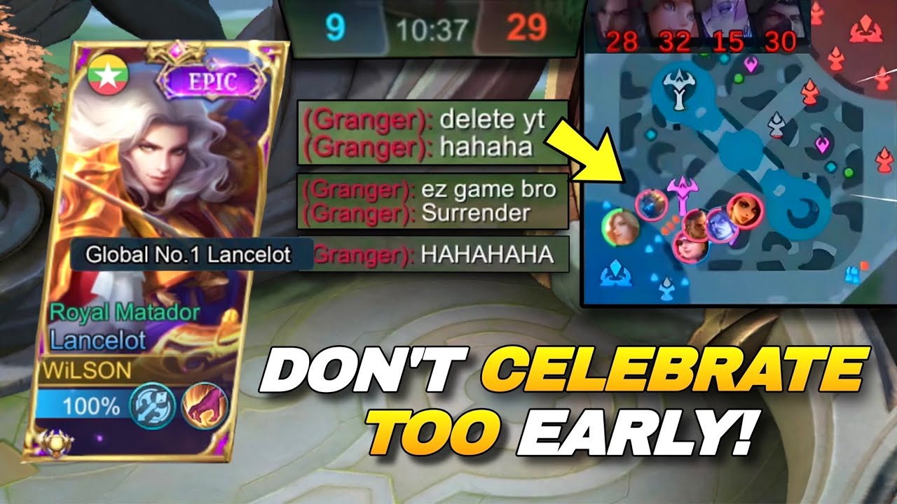 LANCELOT IMPOSSIBLE EPIC COMEBACK AGAINST TRASHTALKERS!!😱 (INTENSE HARD CARRY COMEBACK!) - MLBB