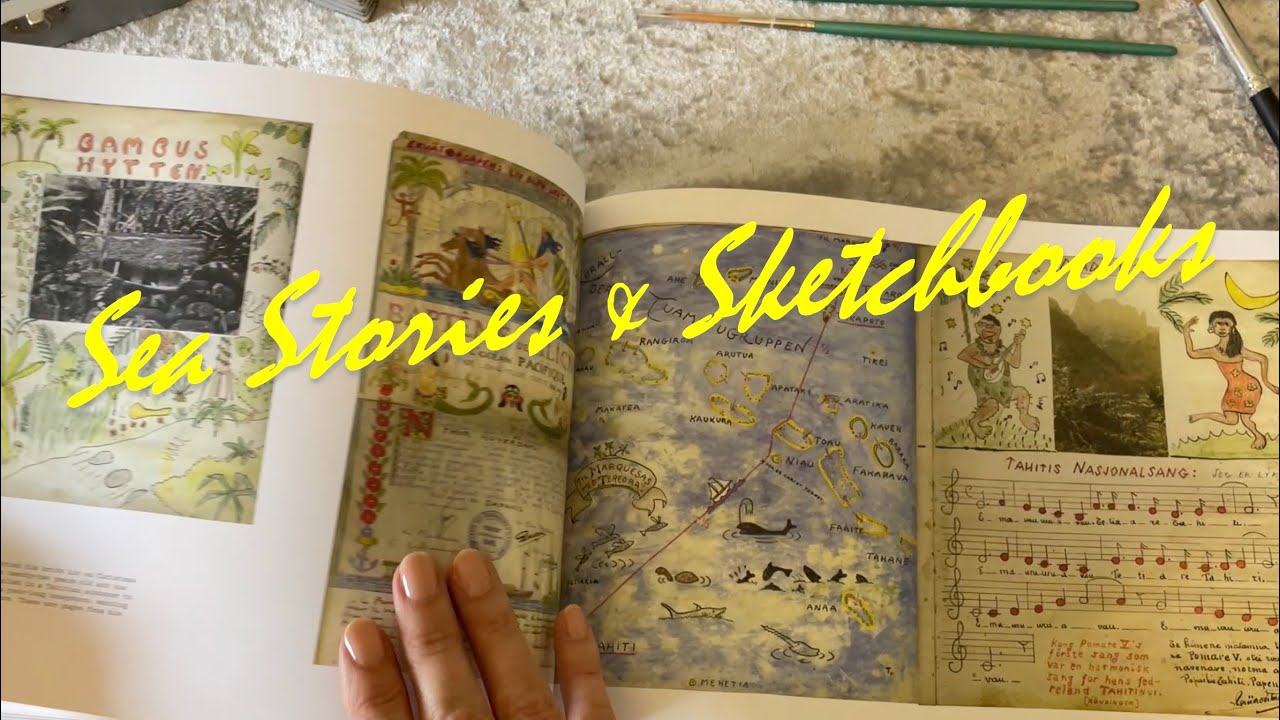 Sea Sketchbooks⛵️[ASMR] paging through book & poem - stories of the sea