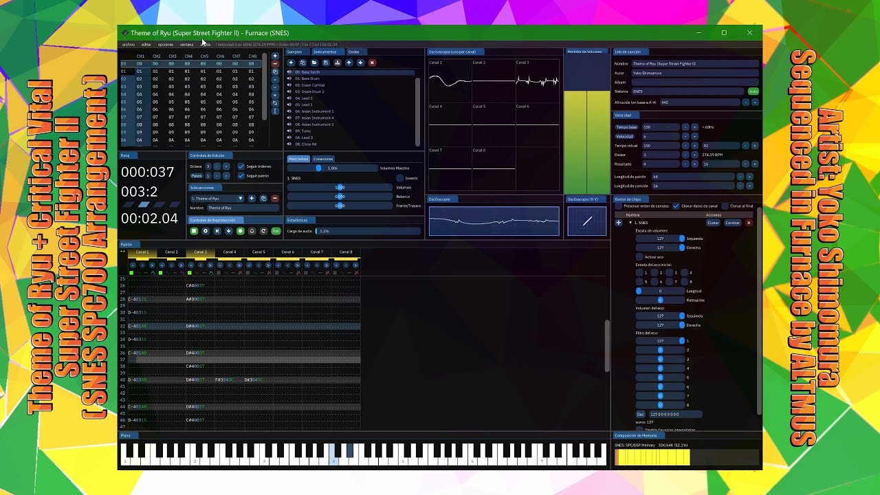 Super Street Fighter ll - Theme of Ryu (SNES SPC700 Arrangements) [Furnace Tracker]