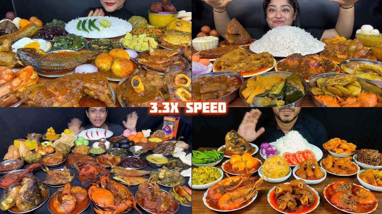 ASMR: Eating Lot's of different types of sabji eating challenge 😍😋 veg and non veg Mukbang