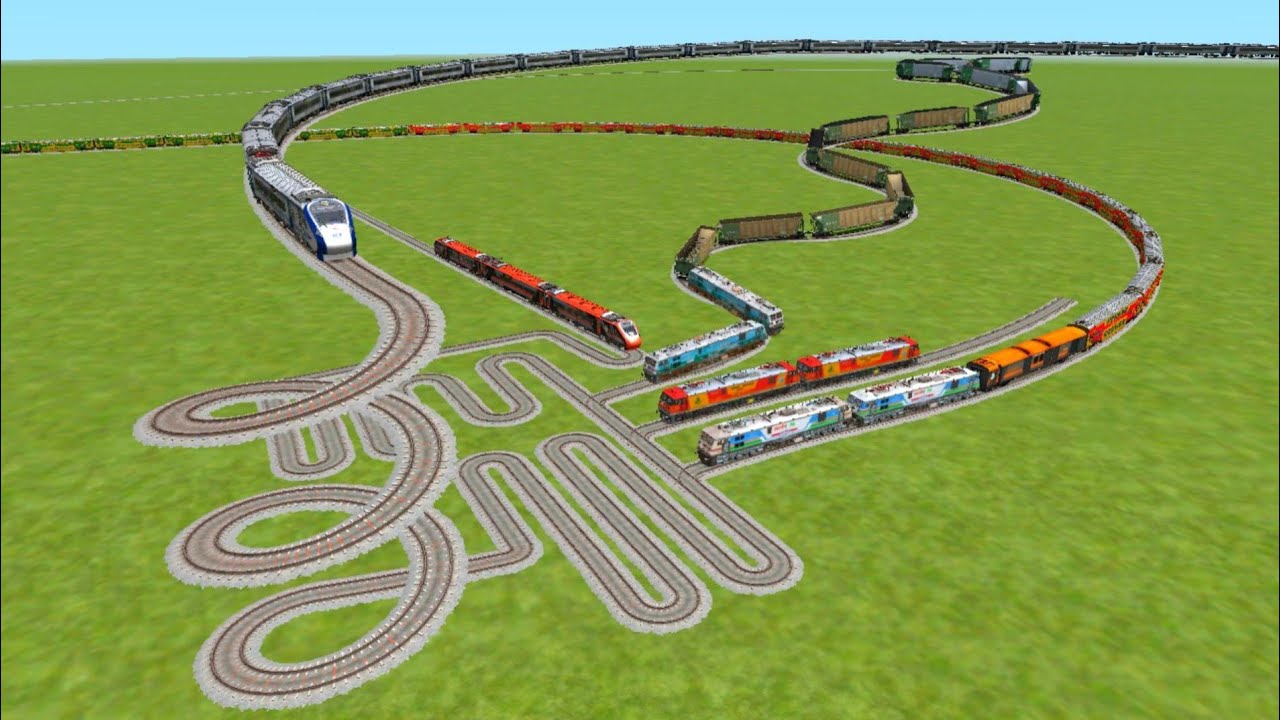 Indian trains vandhebhart express capling crossing sanke track crossing bumpy classic world gameing 