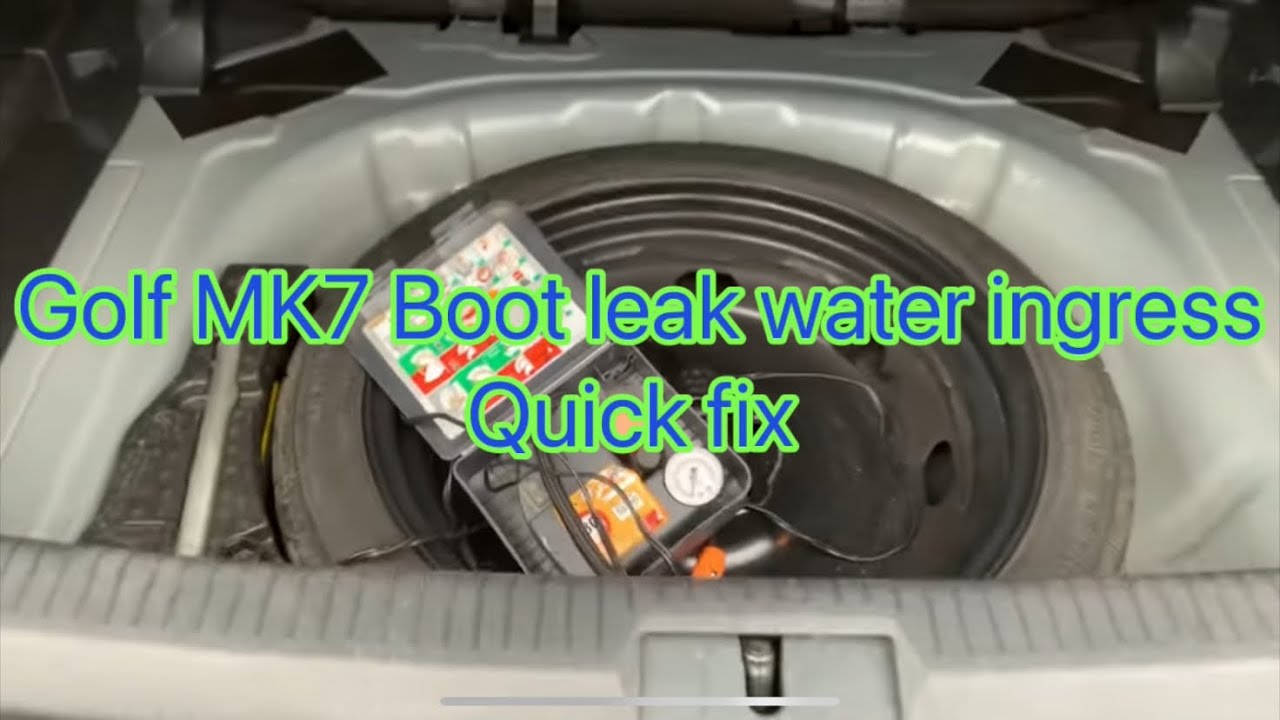 Golf Mk7 Boot full of water 2 minute DIY quick fix, dry boot, spare wheel well wet