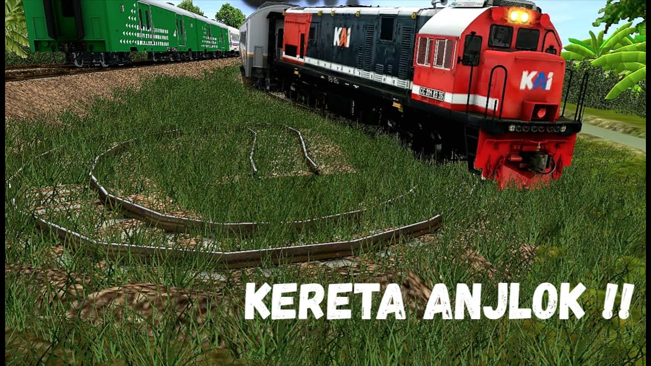 Kereta Api Anjlok Ke Rel Buntu