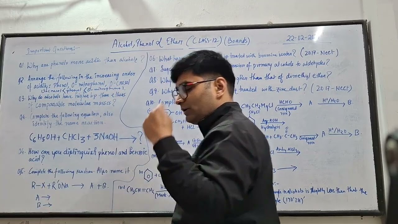 Important Questions from Alcohols, Phenol and Ether  #boardexam #chemistryclass12 #shorts #trending 