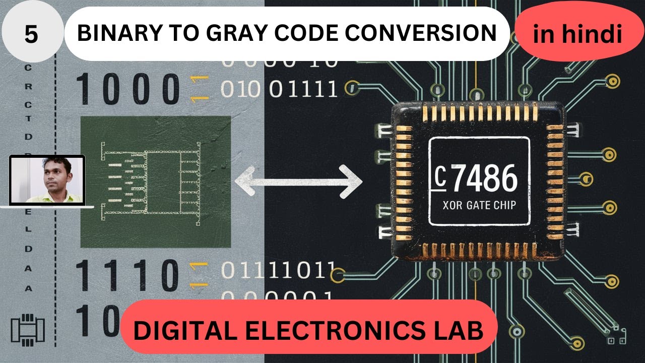 binary-to-gray code conversion using IC 7486, code conversion experiment,