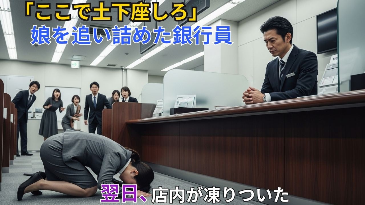 【スカッと】娘を土下座させた銀行員。翌日、金融庁が突入する事態に。【シニア】