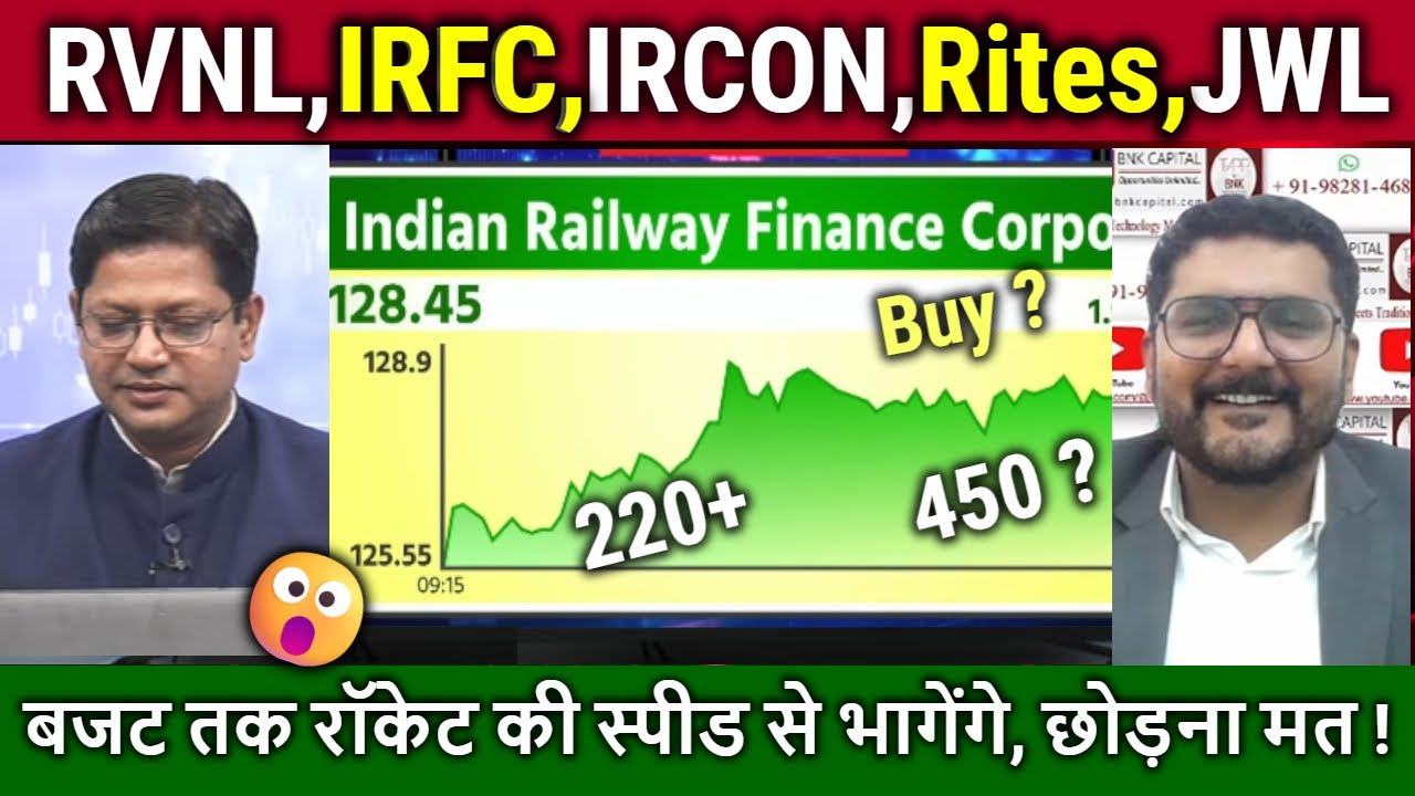 IRFC,RVNL share latest news,Buy?/IRCON,RVNL,IRFC,JWL analysis,target Budget 2026/railway stocks news
