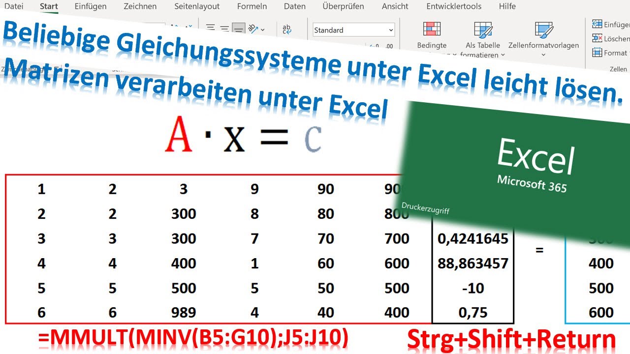 Решение произвольных больших систем уравнений в Excel / Электротехника / Матрицы
